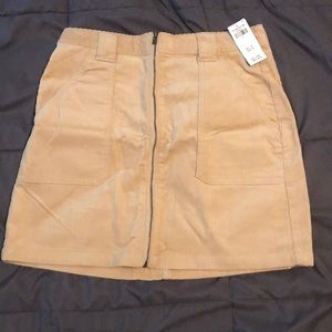Zip up corduroy skirt